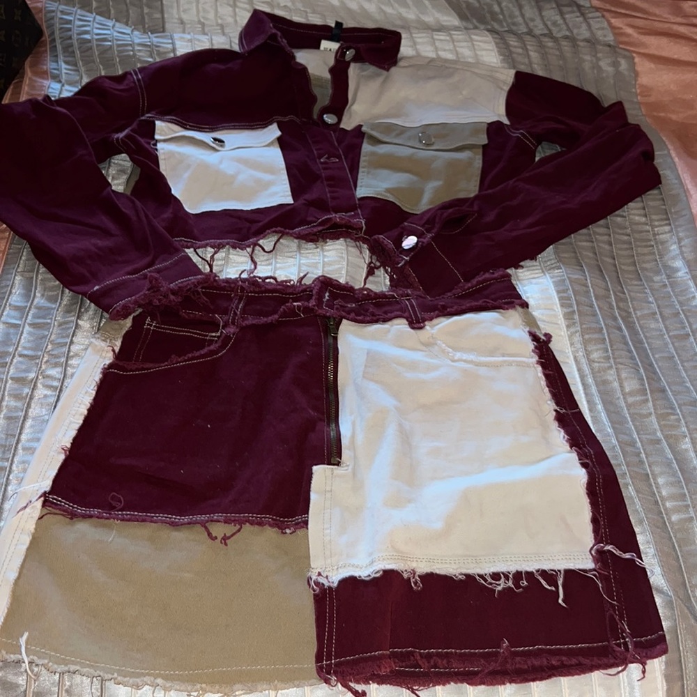 Distressed skirt set
